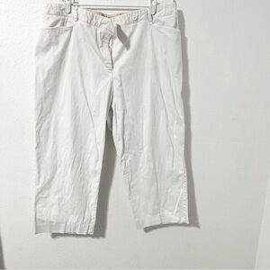 Counterparts Woman’s Plus Size 18W White Capri Pants Pockets Lightweight Casual
